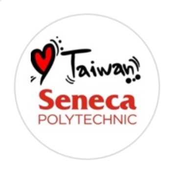 Logo of the Seneca Taiwanese Student Association with heart and Taiwan illustration.